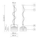 Bag SE154DB INT lampada a sospensione Karman dimensioni