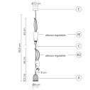 Sherwood e Robin SE151CB INT lampada a sospensione Karman dimensioni