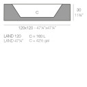 Land Vaso 120x120x30 cm Vondom dimensioni