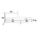 Letto Tim A Ring York matrimoniale Felis dimensioni 180x200