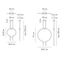 Liaison Doppia Lampada a sospensione Axolight dimensioni