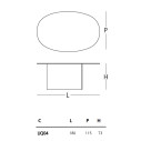Liquefy Tavolo 180x115x73 Glas dimensioni