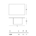 Liquefy Tavolo 180x120x73 Glas dimensioni