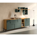 Madia Trapeze Small FGF dettaglio versione Ibrid ante laccate struttura oak