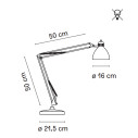 FontanaArte Naska Grande lampada da tavolo cromo dimensioni