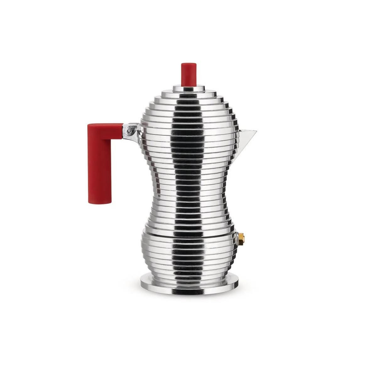 Alessi MDL02/6RFM Pulcina Caffettiera espresso Induzione Alluminio-Rosso 6 Tazze