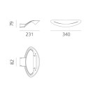 Artemide Mesmeri LED Cromo lucido lampada da parete dimensioni