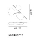 Modulor PP 2 lampada da parete Vistosi dimensioni