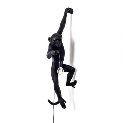Monkey Lamp Hanging Left Hand Black Outdoor Seletti