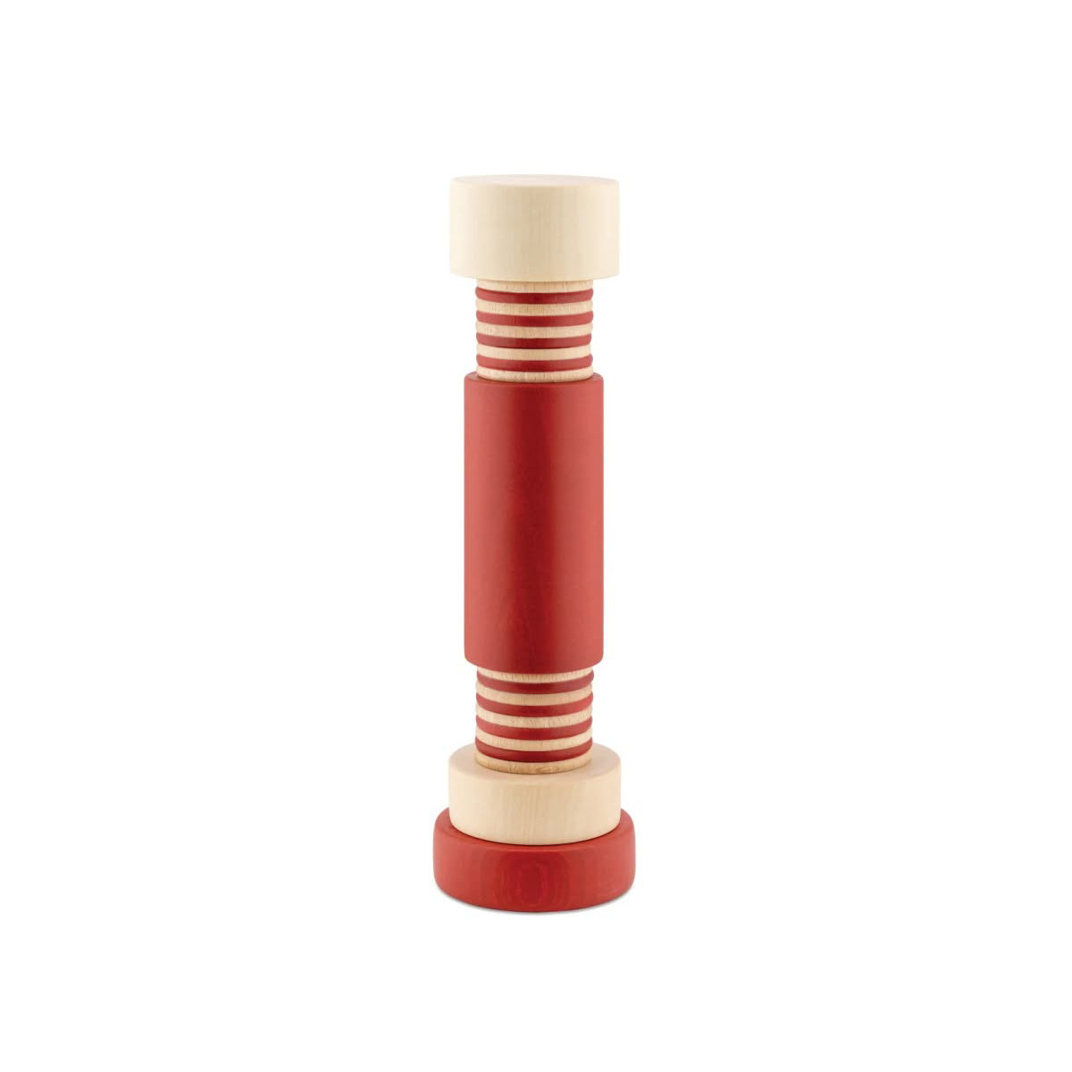Alessi MP0215 1 Macinasale, pepe e spezie in legno di acero naturale e Rosso
