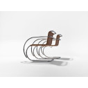 Knoll Mies Van Der Rohe MR Sedia con braccioli in midollino vista