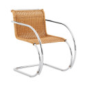 Knoll Mies Van Der Rohe MR Sedia con braccioli in midollino vista