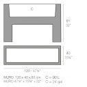 Muro Vaso 40x120x80 cm Vondom dimensioni