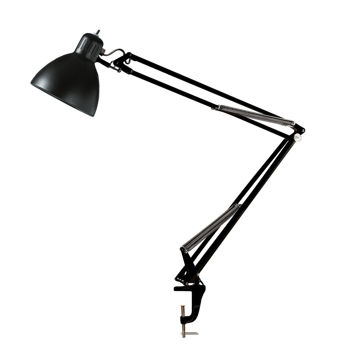 FontanaArte Naska Grande lampada da tavolo nera con morsetto