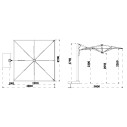 Ombrellone Astro Starwhite 3x3 Scolaro dettaglio