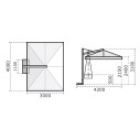 Ombrellone Galileo Dark 3x4 Scolaro dimensioni