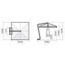 Ombrellone Palladio Braccio 3,5x3,5 Scolaro dimensioni
