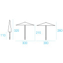 Ombrellone Piazzetta 2,5x2,5 Emu dimensioni
