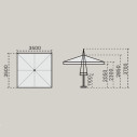Ombrellone Verona Starwhite 3,5x3,5 Scolaro dimensioni