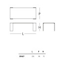 Opalia Tavolo 220x96x75 Glas dimensioni
