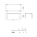Opalia Tavolo 250x96x75 Glas dimensioni