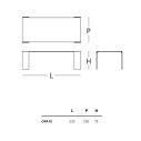 Opalia Tavolo 220x106x75 Glas dimensioni