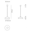 Pina Pro LED lampada da tavolo Corten Zafferano dimensioni