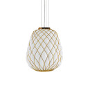 Fontanaarte Pinecone Grande oro, bianco lampada a sospensione vista