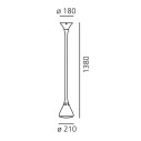 Artemide Pipe LED lampada a sospensione dimensioni
