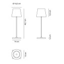 Poldina L DESK Pro LED lampada da tavolo Corten Zafferano dimensioni
