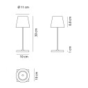 Poldina Mini Pro LED lampada da tavolo Bianco Zafferano dimensioni