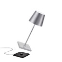 Poldina Mini Pro LED lampada da tavolo Foglia color Argento Zafferano dettaglio