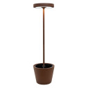 Poldina Reverse Solar L RF LED lampada da terra solare ricaricabile Corten Zafferano vista