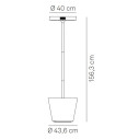 Poldina Reverse Solar L RF LED lampada da terra solare ricaricabile Corten Zafferano dimensioni