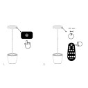 Poldina Reverse Solar L RF LED lampada da terra solare ricaricabile Salvia Zafferano dettaglio modalità RF Radio Frequenza