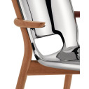 Alessi PS20 Poele Chair Sedia con braccioli acciaio lucido dettaglio
