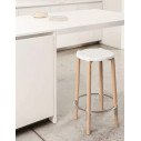 Alessi PS21 W Poele High Stool Sgabello alto acciaio Bianco ambientazione