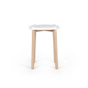 Alessi PS22 W Poele Low Stool Sgabello basso acciaio Bianco vista