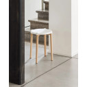 Alessi PS22 W Poele Low Stool Sgabello basso acciaio Bianco ambientazione