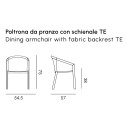 Push Poltrona da pranzo con schienale in tessuto Myyour dimensioni