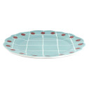 Quadri Piatto piano azzurro bordo pois rossi Bitossi Home vista