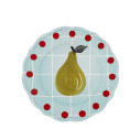 Quadri Piatto frutta azzurro bordo pois rossi Bitossi Home vista