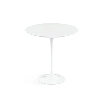Knoll Saarinen Tavolo Basso Tulip Ø 41 H 51-52 Laminato Bianco