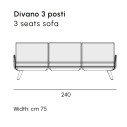 Samurai Divano 3 posti Myyour dimensioni