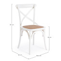 Sedia Cross bianco Bizzotto dimensioni