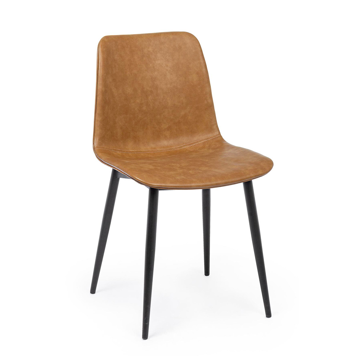 Sedia Kyra pu cuoio vintage