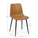 Sedia Kyra pu cuoio vintage Bizzotto dimensioni