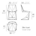 Sedia Voxel Vondom dimensioni
