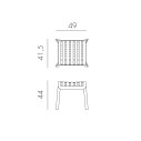 Set 2 poltrone Folio con tavolino Poggio dimensioni