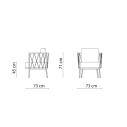 Set da giardino Daisy Metallo Vermobil poltrona bassa dimensioni